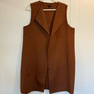 Talbots Brown Long Vest Womans size Large